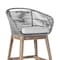 Armen Living Tutti Frutti Indoor Outdoor Bar Height Bar Stool in Light Eucalyptus Wood with Gray Rope LCTFBAGRTK30 - alternate 2